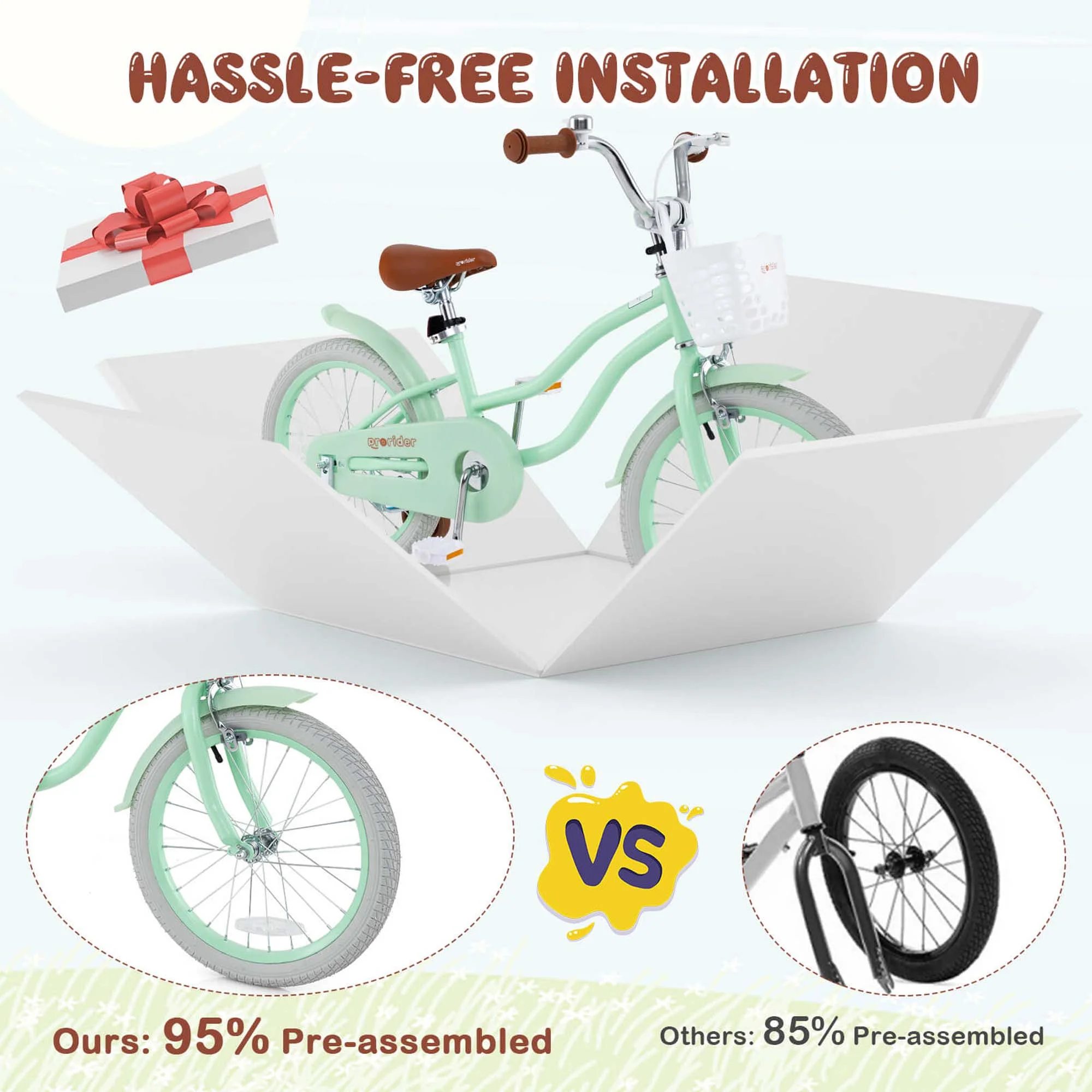 Costway 18'' Kids Bike Toddler Bicycle with Training Wheel Kickstand for 4-8 Years Old Pink