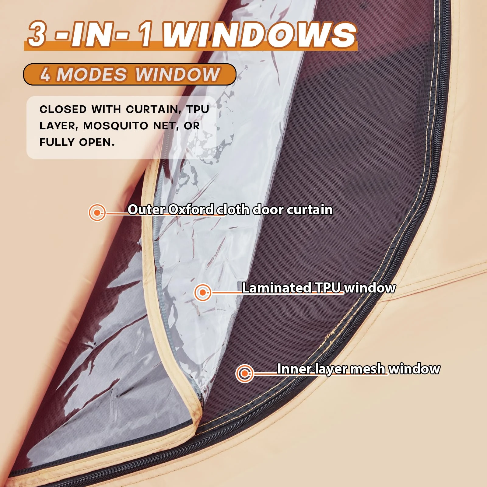 Yoleny 12'x8' Inflatable Tent, 96 SFT Blow Up Tent for Camping, 4 Season Oxford Glamping Tents with Clear Skylight, Pump & Stove Jack