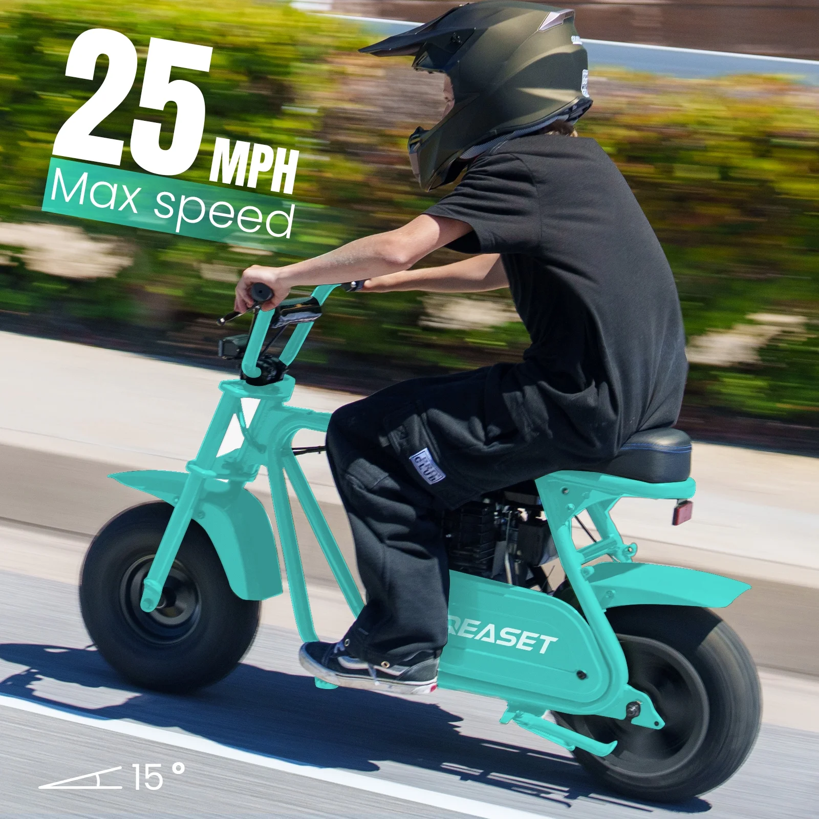 QEASET MB001 Gas Powered Mini Dirt Bike 99CC for Teens and Adults, 25MPH Off Road Motorcycle, Weight Support Up to 200 LBS - Black