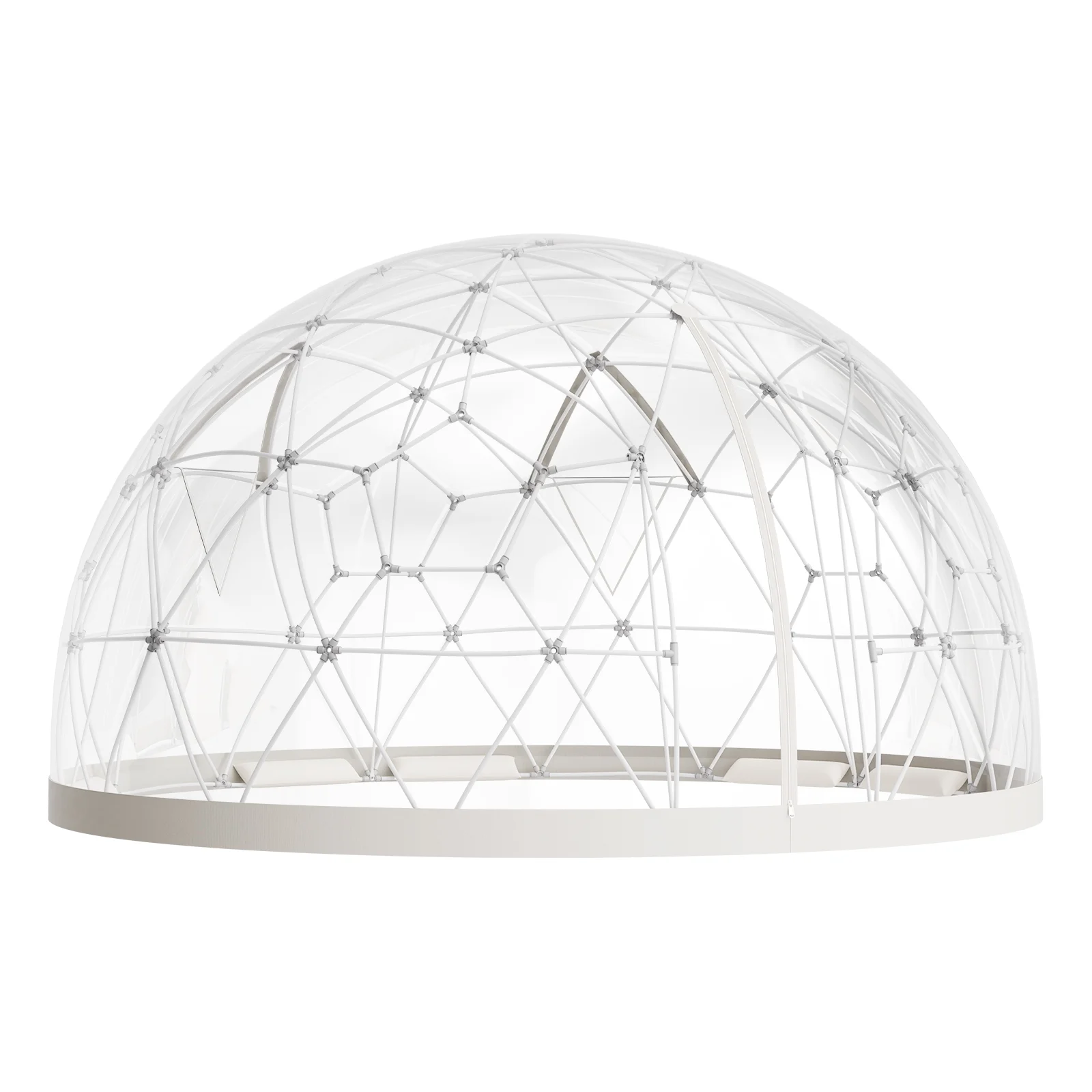 KFFKFF Outdoor Garden Dome, 15 x 9.5 ft Clear Bubble Tent for 10-14 People, Weather-Resistant Geodesic Greenhouse with Window, PVC Dome Tent for Patios, Camping, Parties, and Weddings