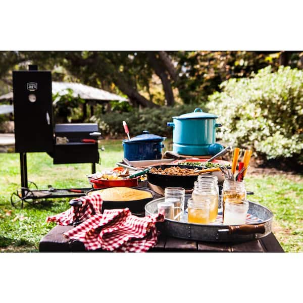 Bandera Vertical Offset Smoker and Charcoal Grill Combo in Black with 992 sq. in. Cooking Space