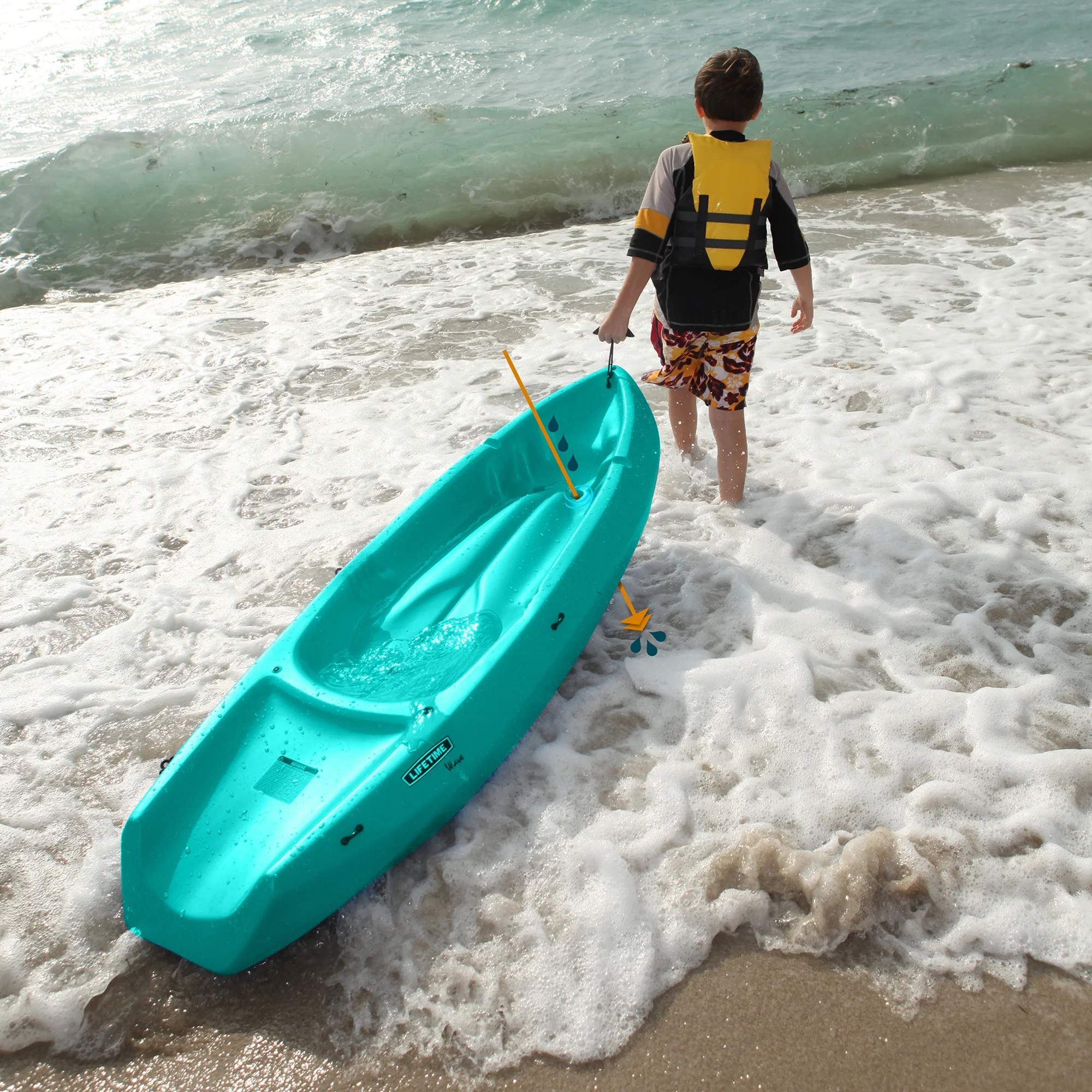 Lifetime Wave 6 ft Youth Kayak, Fire Red (91401)