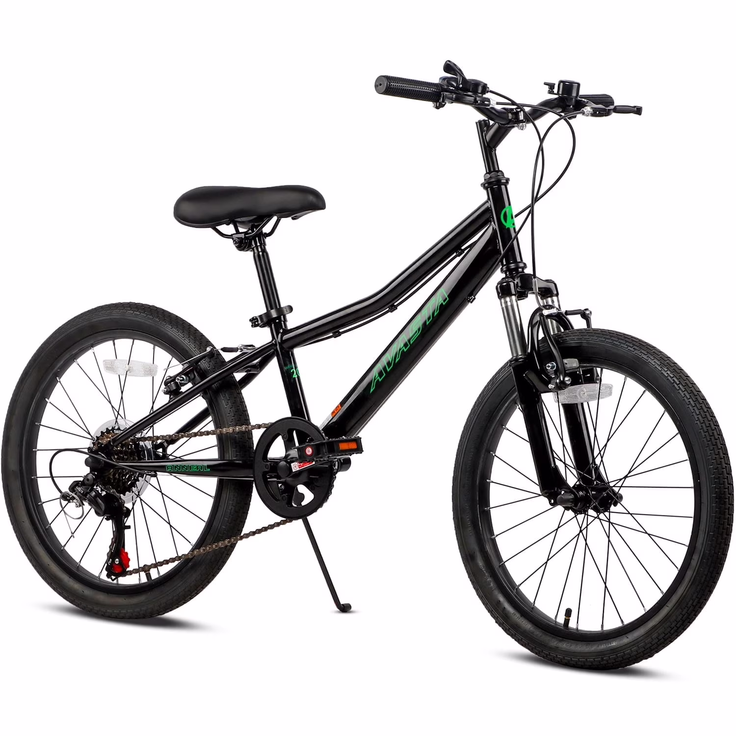 AVASTA 20'' Big Kids Mountain Bike for Age 6 7 8 9 10 11 12 Years Old Boys Girls Teen with Suspension Fork Front & Rear Dual Hand Brakes 6 Speeds Drivetrain, Cyan